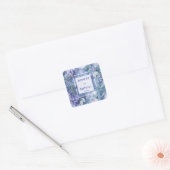 Dusty Blue Botanical Wedding met groen Vierkante Sticker (Envelop)