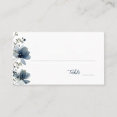 Dusty Blue Botanical Wedding Plaatskaartje (Voorkant)