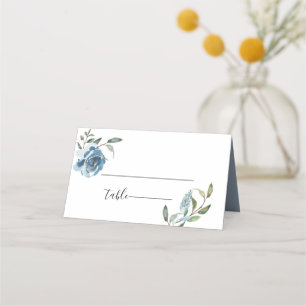 Dusty Blue Botanical Wedding Plaatskaartje