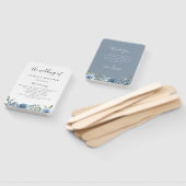 Dusty Blue Botanical Wedding Program Hand Fan Handwaaier (Niet-gemonteerd)
