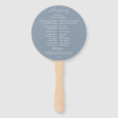 Dusty Blue Botanical Wedding Program Hand Fans Handwaaier (Achterkant)