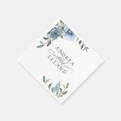 Dusty Blue Botanical Wedding Servet (Hoek)