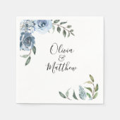 Dusty Blue Botanical Wedding Servet (Voorkant)