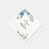 Dusty Blue Botanical Wedding Servet (Hoek)