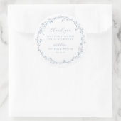 Dusty Blue Botanical Wreath Trouwgunst Ronde Sticker (Tas)