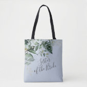 Dusty blue botanical Zuster van het bruidgeschenk Tote Bag (Voorkant)