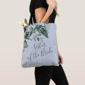 Dusty blue botanical Zuster van het bruidgeschenk Tote Bag (Dichtbij)