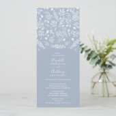 Dusty Blue Botanicals Wedding Kaart (Staand voorkant)