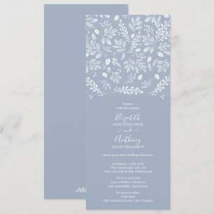 Dusty Blue Botanicals Wedding Kaart