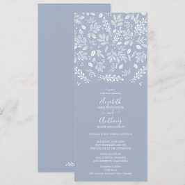 Dusty Blue Botanicals Wedding Kaart