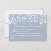 Dusty Blue Botanicals Wedding RSVP Kaartje (Voorkant)