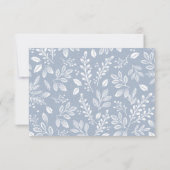 Dusty Blue Botanicals Wedding RSVP Kaartje (Achterkant)