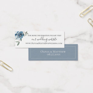Dusty Blue Botanische Bruiloft Website Mini Visitekaartjes