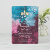 Dusty Blue Bourgogne Alcohol Brunch en Bubbly Kaart (Staand voorkant)