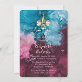 Dusty Blue Bourgogne Alcohol Brunch en Bubbly Kaart (Voorkant)