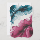 Dusty Blue Bourgogne Alcohol Huwelijksfeest Kaart (Achterkant)