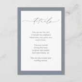 Dusty Blue Bourgogne Rood Bloemen Bruiloft Details Informatiekaartje (Voorkant)