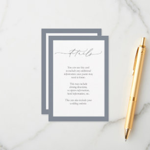 Dusty Blue Bourgogne Rood Bloemen Bruiloft Details Informatiekaartje