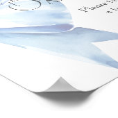 Dusty Blue Bow Baby shower Baby's zijn zoet Poster (Hoek)