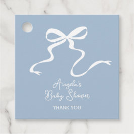 Dusty Blue Bow Baby shower Favoriet Tag Bedankjes Labels