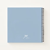 Dusty Blue Bow Baby shower gastenboek Notitieboek (Achterkant)