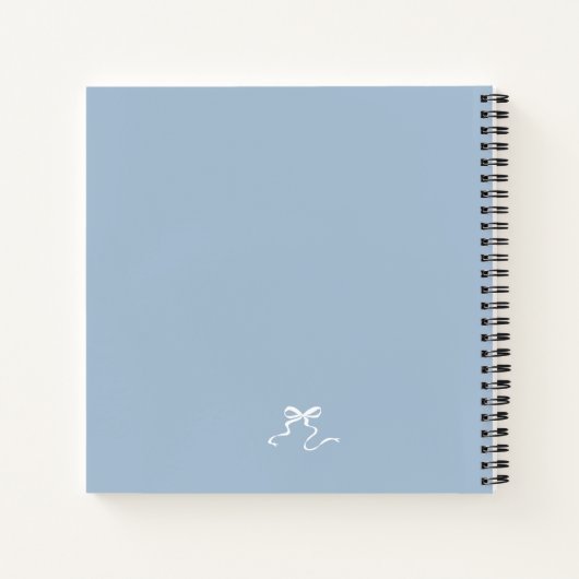 Dusty Blue Bow Baby shower gastenboek Notitieboek (Achterkant)