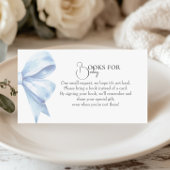 Dusty Blue Bow Book voor Baby Baby shower Boy Informatiekaartje