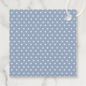 Dusty Blue Bow Boy Baby shower Bedankt Bedankjes Labels (Achterkant)