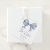 Dusty Blue Bow Boy Baby shower Bedankt Bedankjes Labels (In situ)
