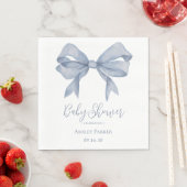 Dusty Blue Bow Boy Baby shower Servet (Insitu)