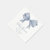 Dusty Blue Bow Boy Baby shower Servet (Hoek)