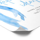 Dusty Blue Bow Bridal Date Night Ideeën Sign Poster (Hoek)