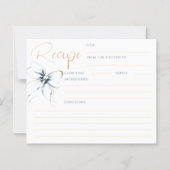 Dusty Blue Bow Bridal Recipe Card (Voorkant)