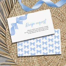 Dusty Blue Bow Bridal Shower Recipe Request