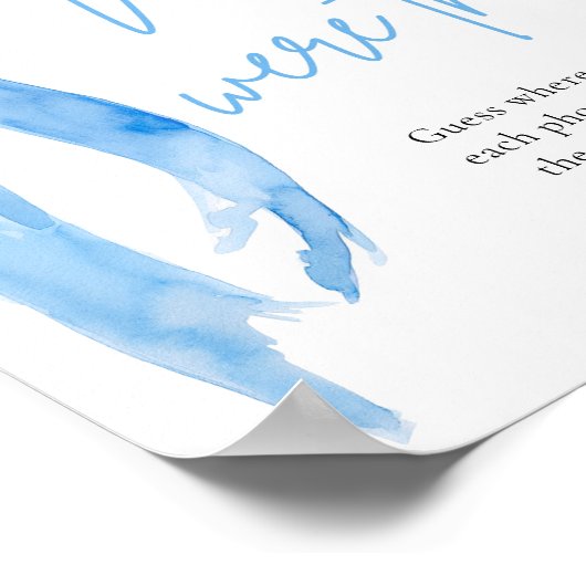 Dusty Blue Bow Bridal Waar waren ze Teken Poster (Hoek)