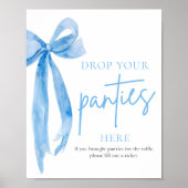 Dusty Blue Bow Drop Your Panties Here Spelbord Poster (Voorkant)