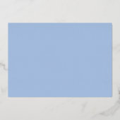 Dusty Blue Bow Elegant Minimalist Modern Baptism Folie Uitnodiging (Achterkant)