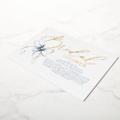Dusty Blue Bow Elegant Script Modern Bridal Shower Folie Uitnodiging (Gedraaid)