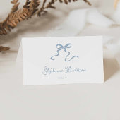 Dusty Blue Bow Gevouwen Plaats Kaart