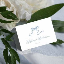 Dusty Blue Bow Gevouwen Plaats Kaart