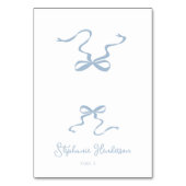 Dusty Blue Bow Gevouwen Plaats Kaart (Voorkant)