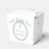 Dusty Blue Bow Grieks Lijst Doop Uitnemen Bedankdoosjes (Achterkant)