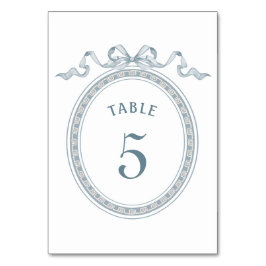 Dusty Blue Bow Grieks Lijst Tafelnummer