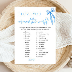 Dusty Blue Bow I Love You beroemd gemaakt door The Kaart