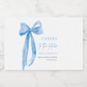 Dusty Blue Bow juicht het toekomstige Vrijgezellen Likeurfles Etiket (Enkel label)