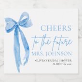 Dusty Blue Bow juicht het toekomstige Vrijgezellen Sparkling Wijnetiket (Enkel label)