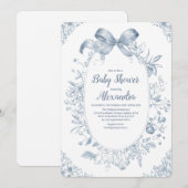  Dusty Blue Bow Kaart (Voorkant / Achterkant)