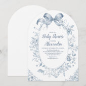 Dusty Blue Bow Kaart (Voorkant / Achterkant)