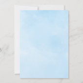 Dusty Blue Bow Little Wildflower Baby shower Kaart (Achterkant)