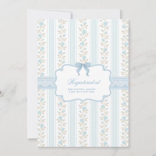 Dusty Blue Bow Love Shack Baby Boy Shower Kaart (Achterkant)